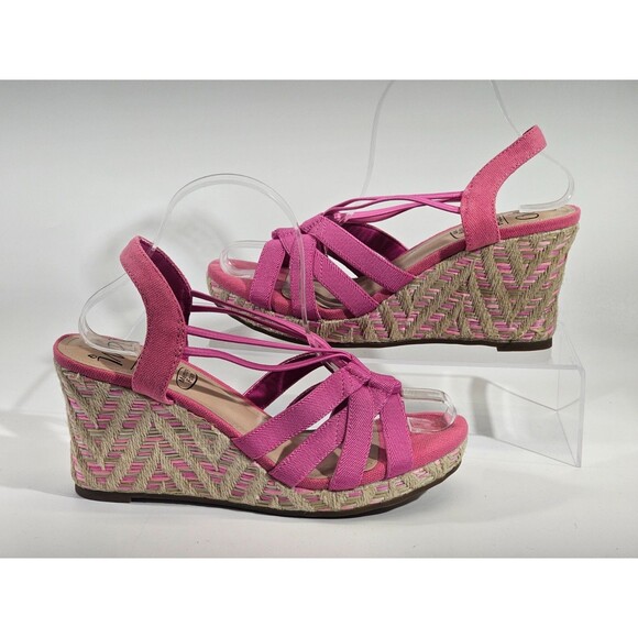 Women's Size 8.5M Impo Tosha Platform Wedge Sandals High Heels Pink NWOB NEW - Picture 3 of 8